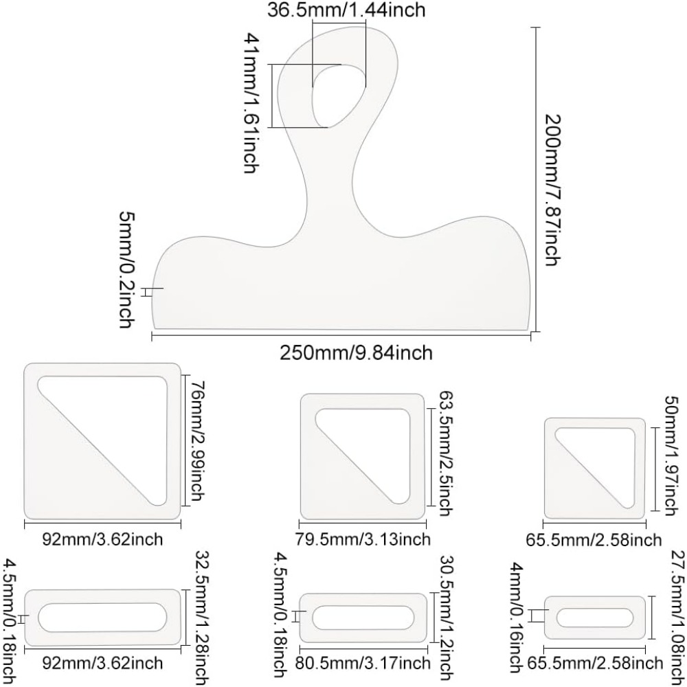 7Pcs Charcuterie Template Acry - огляд і ціна Woodworking Hardware