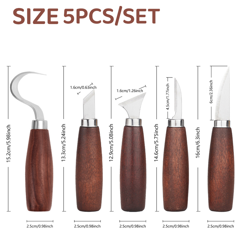 5pcs tools for wood carving Ch - огляд і ціна Woodworking Knife
