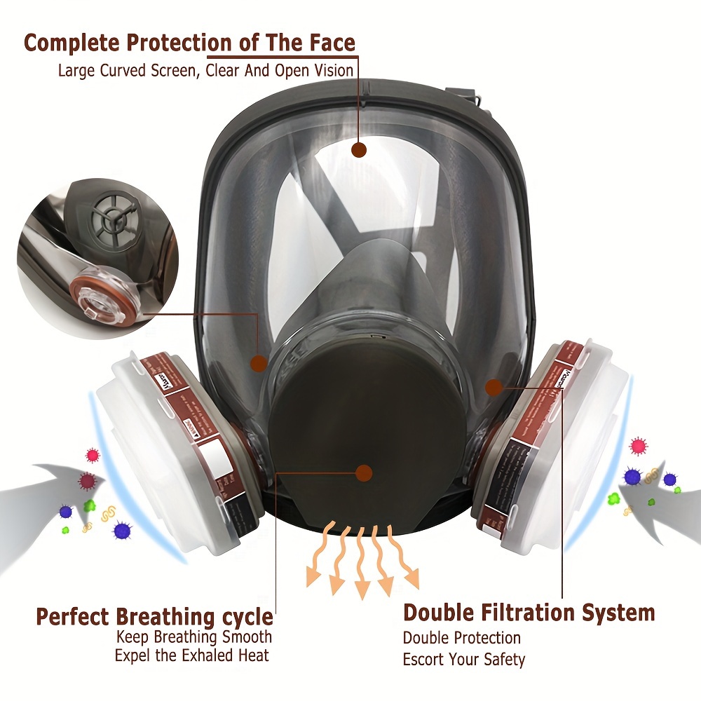 6800 Gas Mask Full Face Large  - огляд і ціна Woodworking Respirator