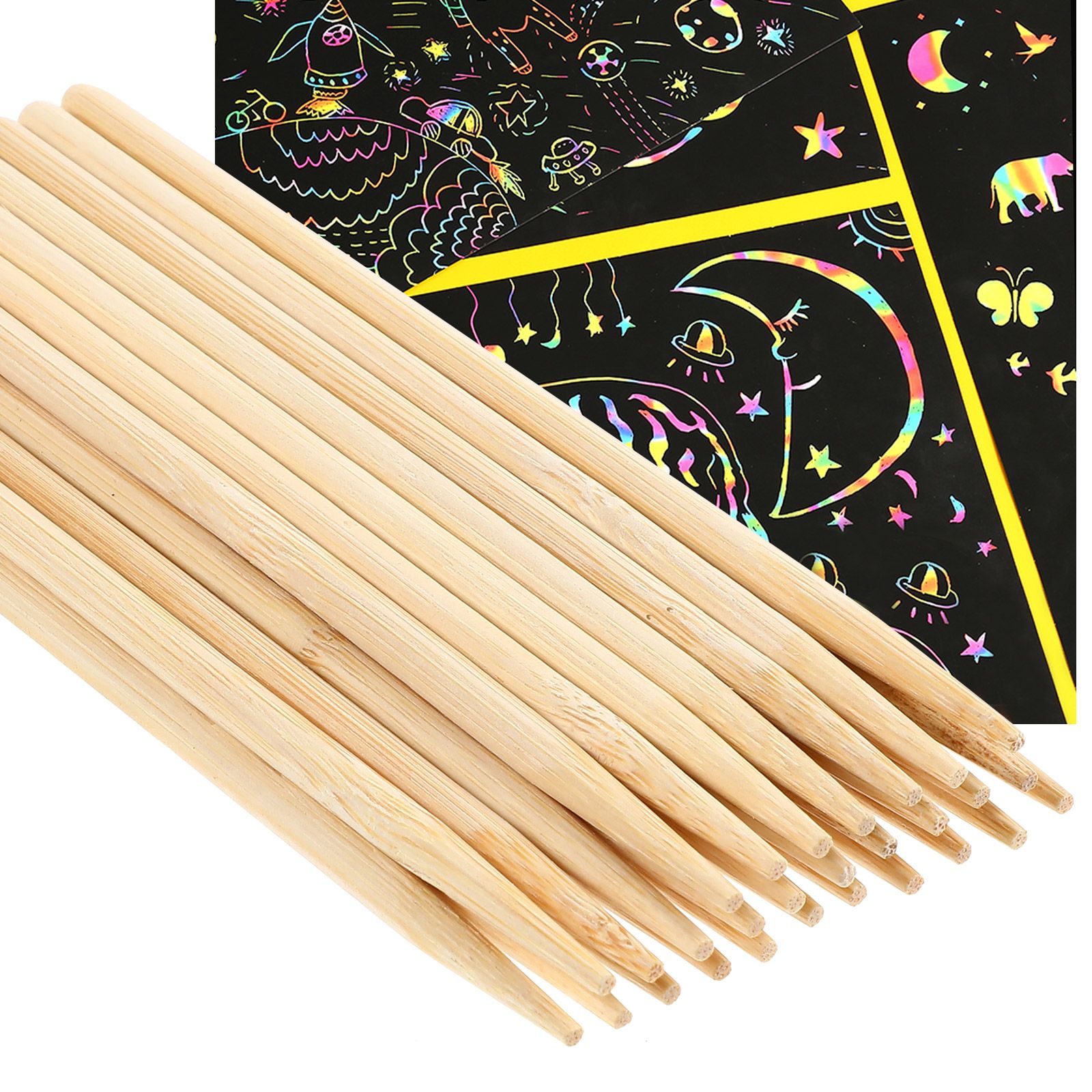 30pcs Scratch Bamboo Pens Wax  - огляд і ціна Woodworking For Kids