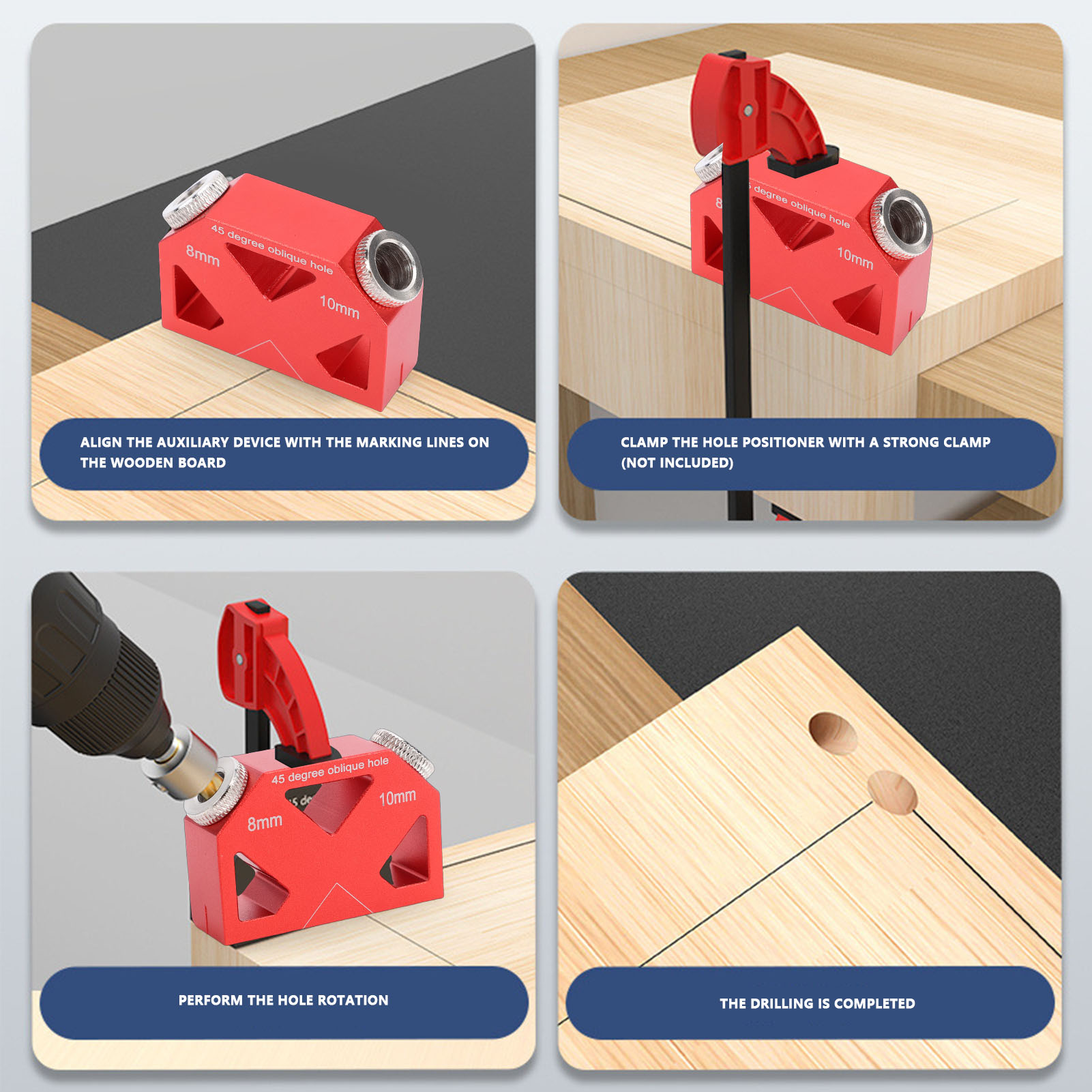 45° Angle Drill Locator Alumin - огляд і ціна Woodworking Hacks
