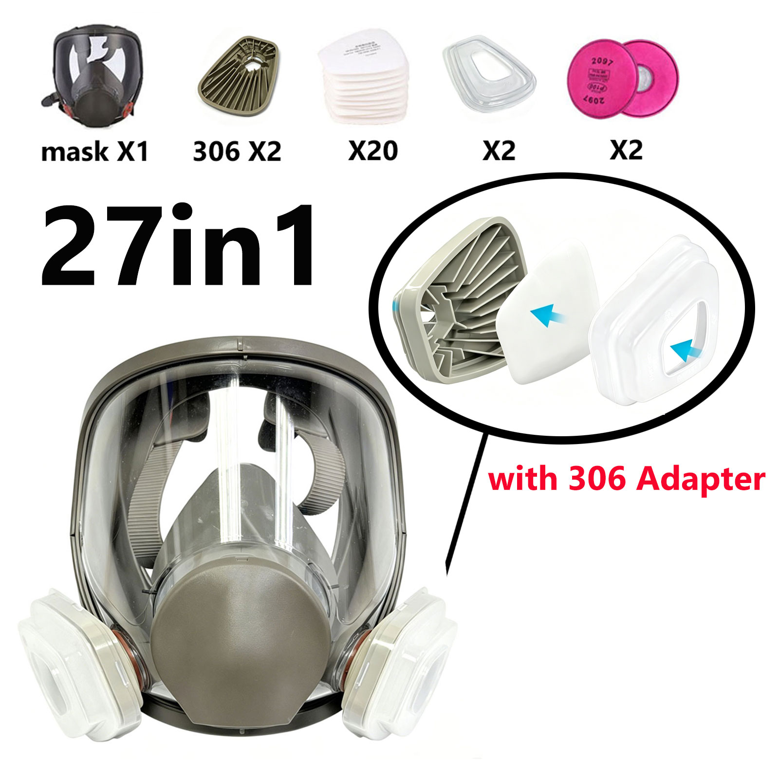 6800 Full Face Respirator with - огляд і ціна Woodworking Respirator