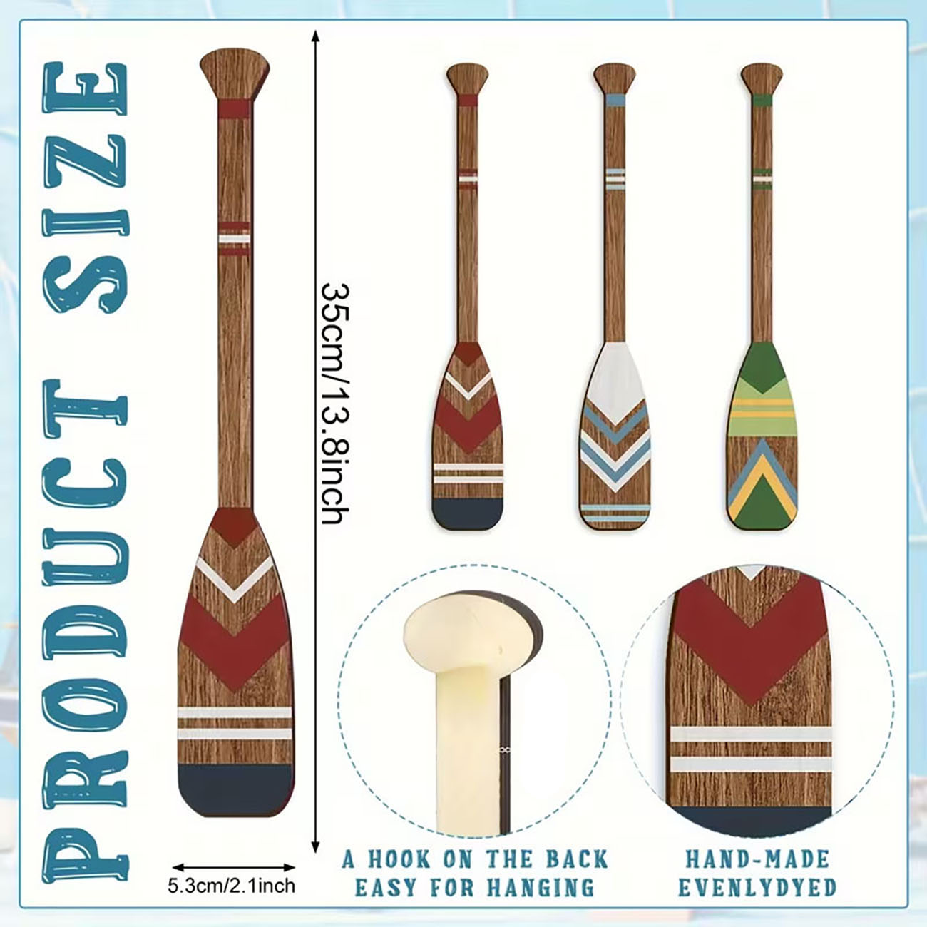 3pcs Vintage Painted Boat Oar  - огляд і ціна Xfasten Woodworking Double Sided Tape
