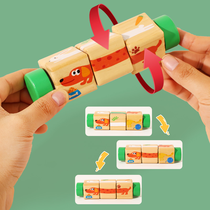 1pcs Baby Wooden Rotating Anim - огляд і ціна Woodworking For Kids