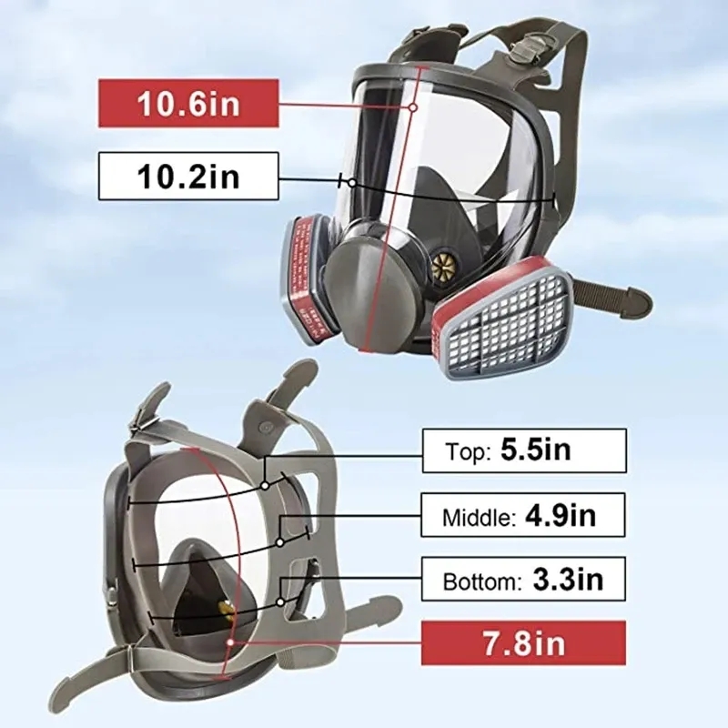 Large Size 6800 Gas Mask Full  - огляд і ціна Woodworking Respirator
